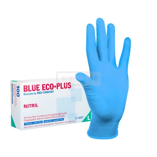 Blue Eco-Plus Nitrile medical glove LARGE 100pcs